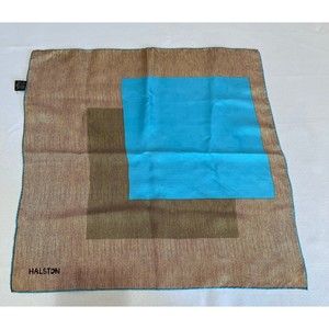 Halston silk color block 20 inch square scarf